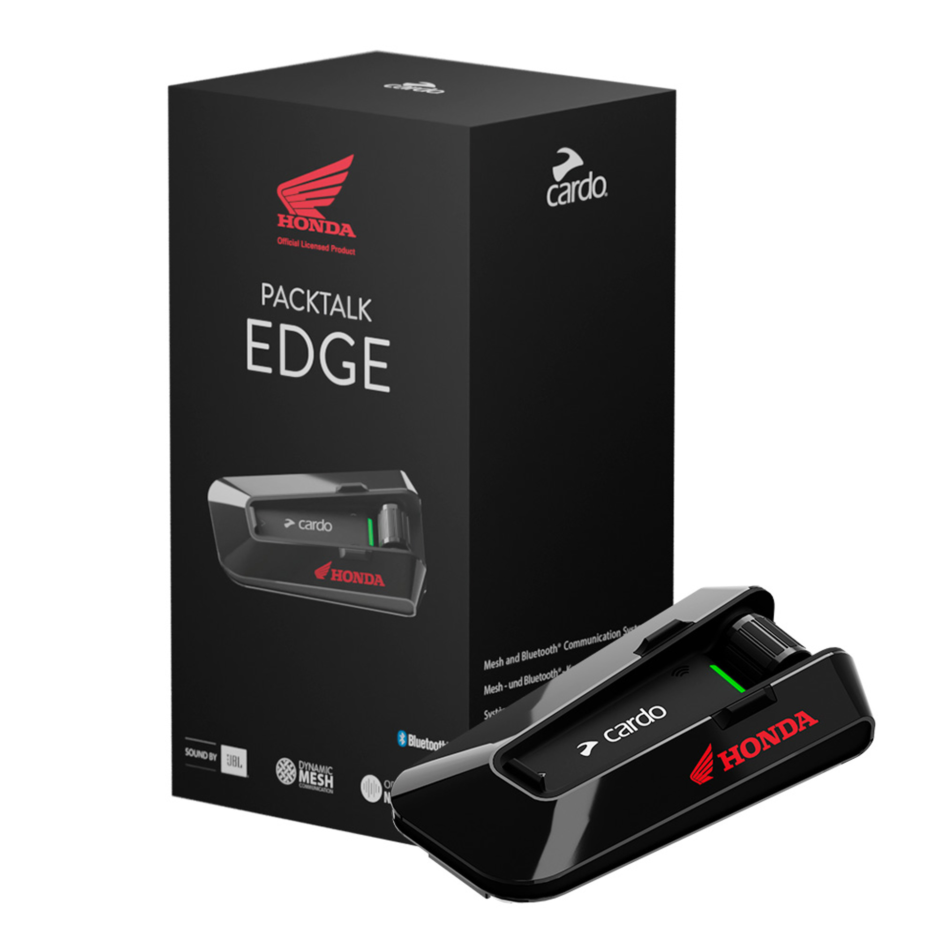 Cardo Packtalk Edge Single Honda Edition - Kommunikationsanlæg - Bluetooth tilslutning - Lang rækkevidde